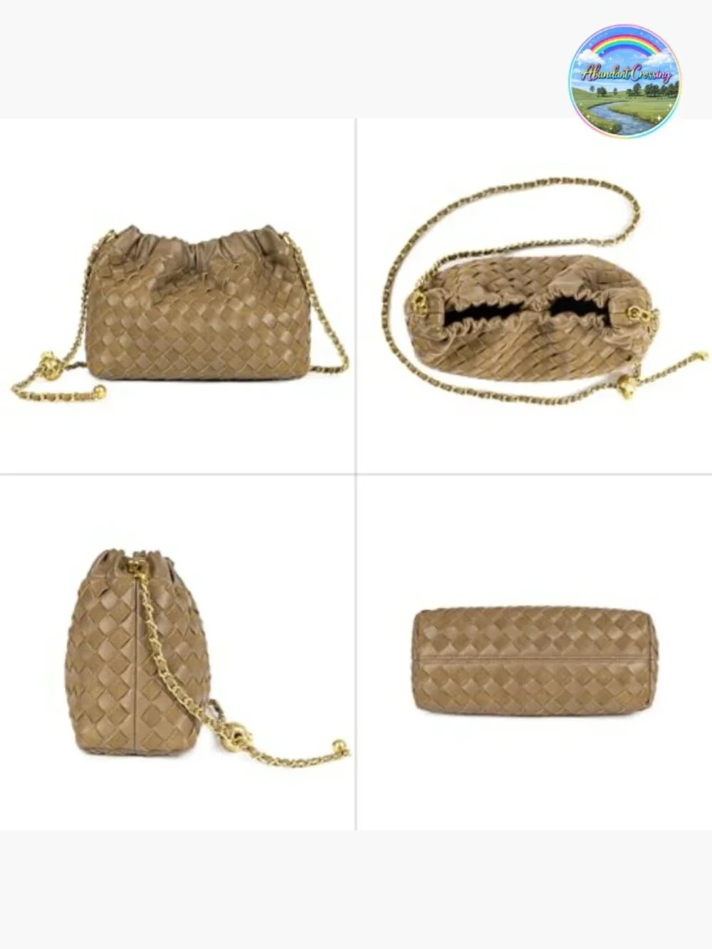 Woven Faux Leather Dumpling Crossbody Hobo Shoulder Bag Clutch Purse